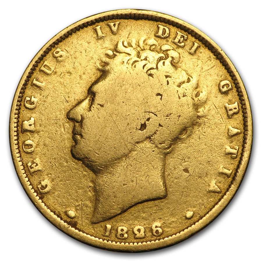 1820-1830 Great Britain Gold Sovereign George IV Avg Circ