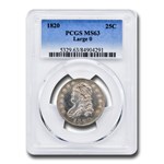 1820 Capped Bust Quarter MS-63 PCGS (Large 0)