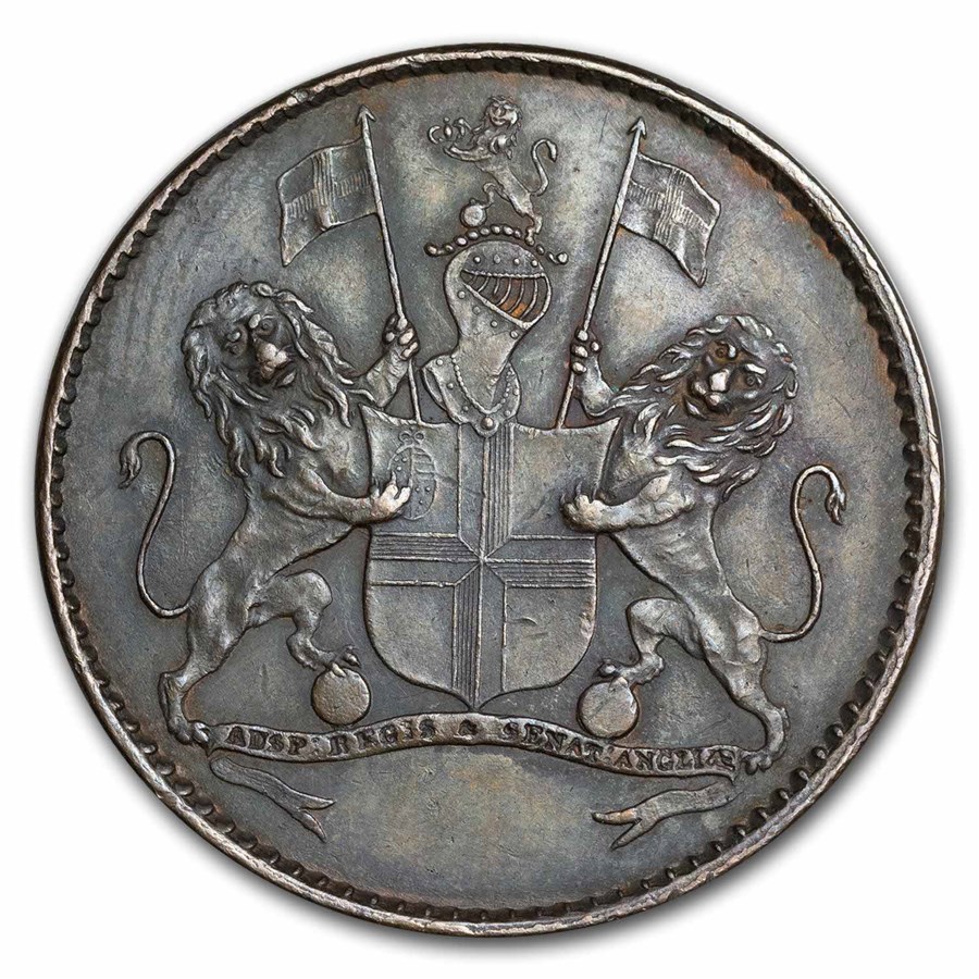 1821 St. Helena Copper Halfpenny George IV AU
