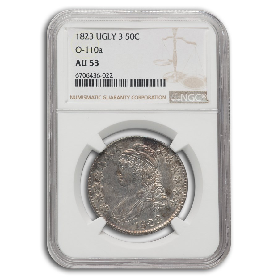 1823 Capped Bust Half Dollar AU-53 NGC (Ugly 3)