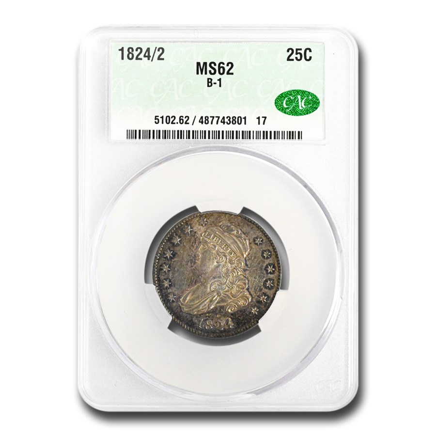 1824/2 Bust Half Dollar MS-62 CACG (B-1)