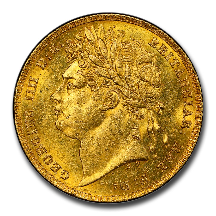 1824 Great Britain Gold Sovereign George IV MS-61 PCGS