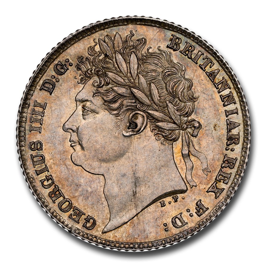 1824 Great Britain Silver Sixpence George IV MS-63 NGC