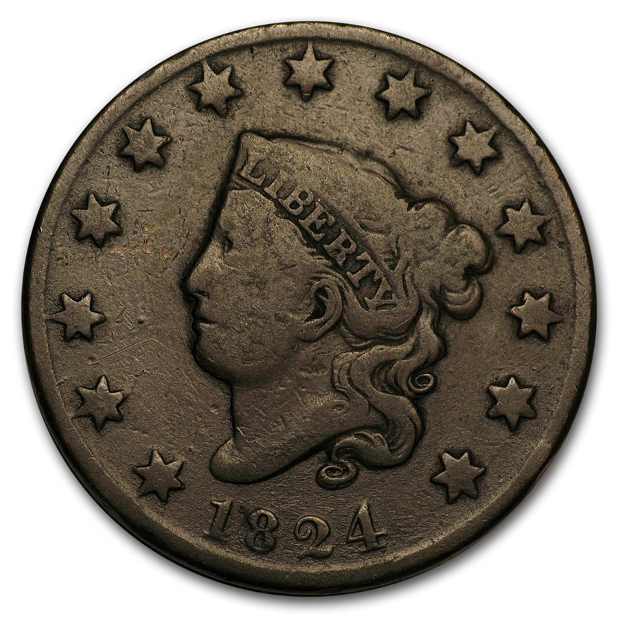 1824 Large Cent VG