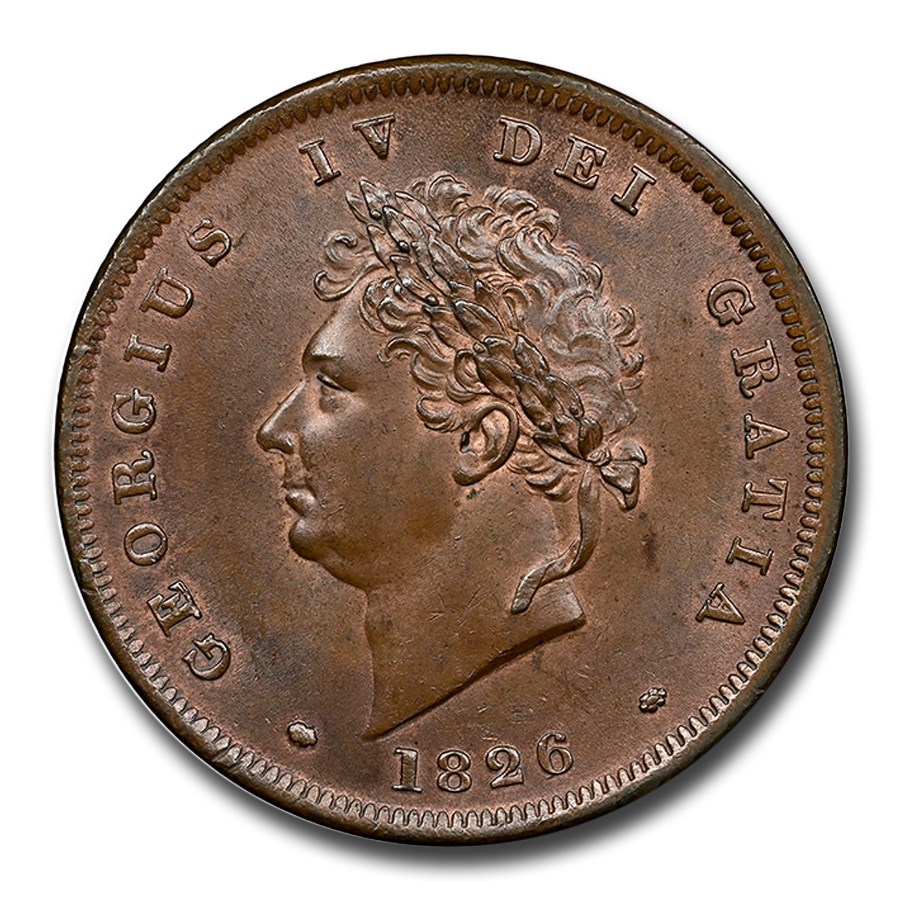 1826 Great Britain Penny George IV MS-64+ NGC (Brown)