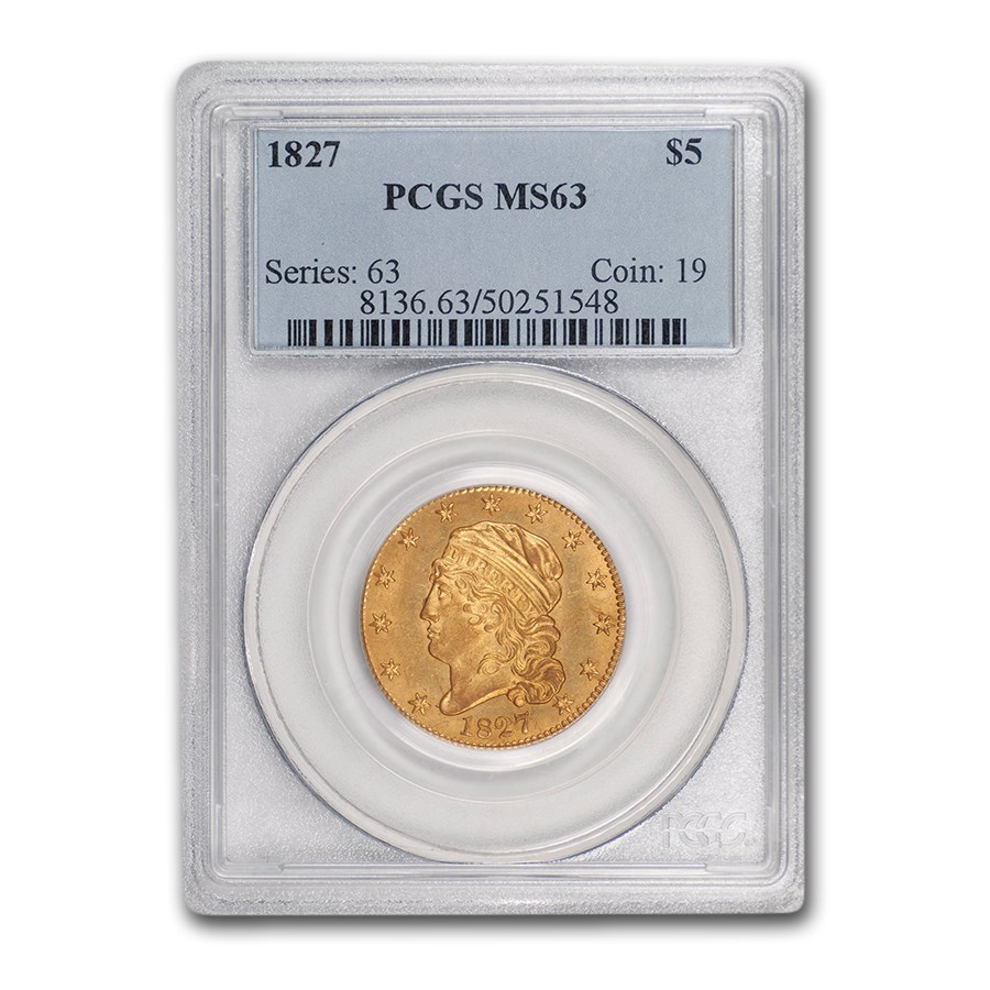 Buy 1827 $5 Capped Bust Gold Half Eagle MS-63 PCGS | APMEX