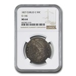 1827 Bust Half Dollar MS-64 NGC (O-146, Curled Base 2)