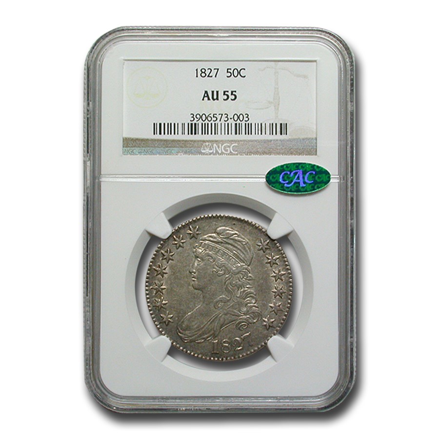 1827 Capped Bust Half Dollar AU-55 NGC CAC