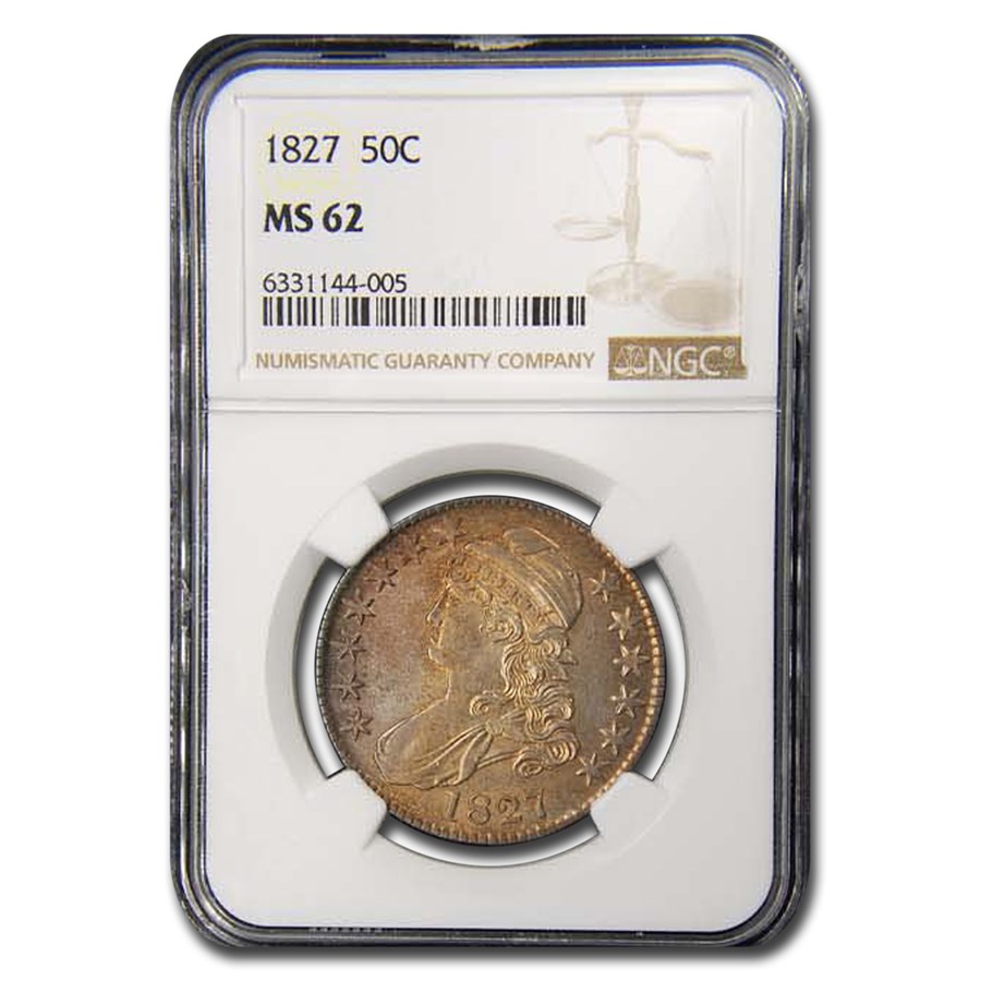 1827 Capped Bust Half Dollar MS-62 NGC