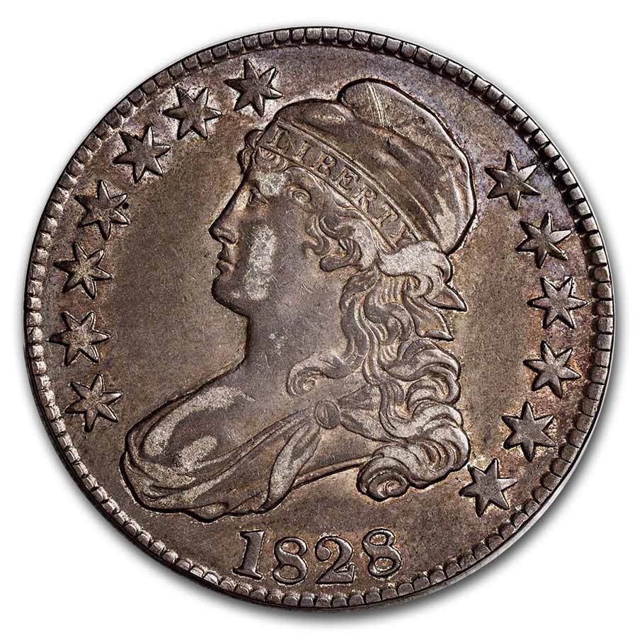1828 Bust Half Dollar XF (Sq 2, Sm 8's, Lg Ltrs)