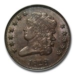 1828 Half Cent 12 Stars MS-62 NGC (Brown, C-2)