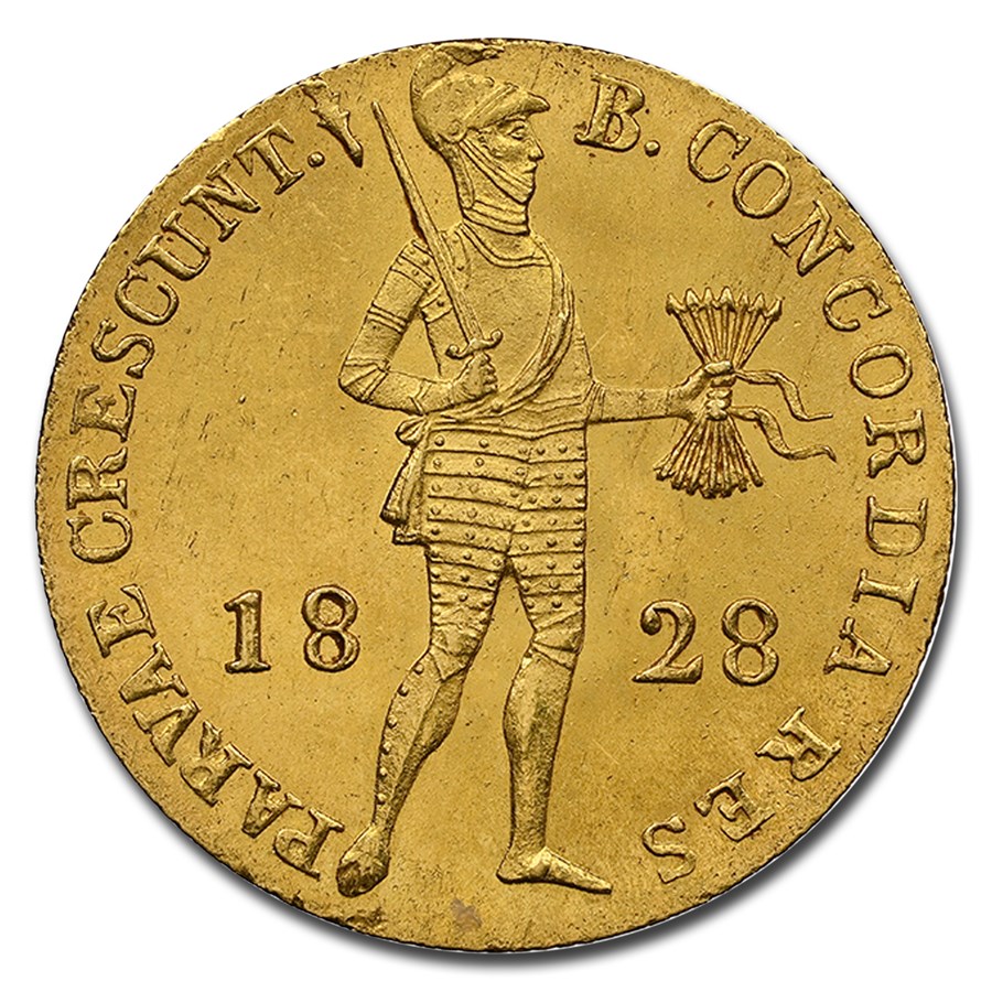 1828 Netherlands Gold Ducat William I MS-65 NGC (Utrecht)