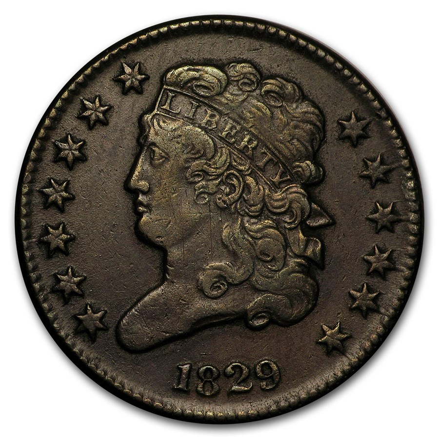 1829 Half Cent XF