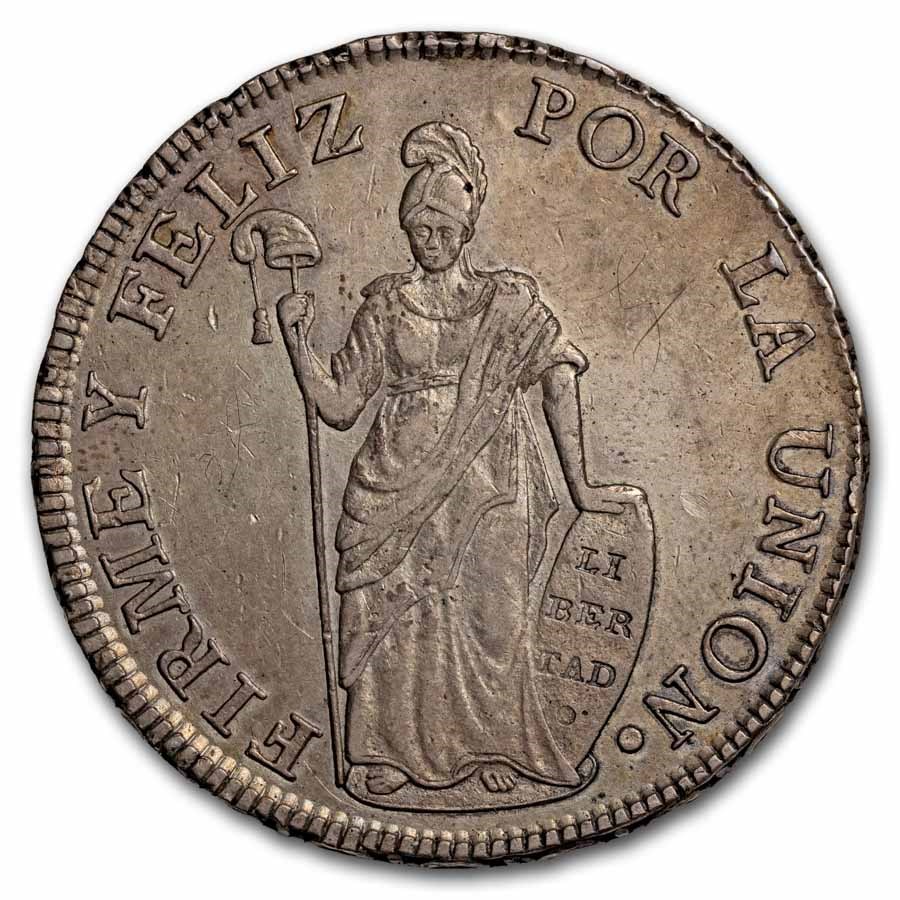 1830-Cuzco G Peru Silver 8 Reales AU