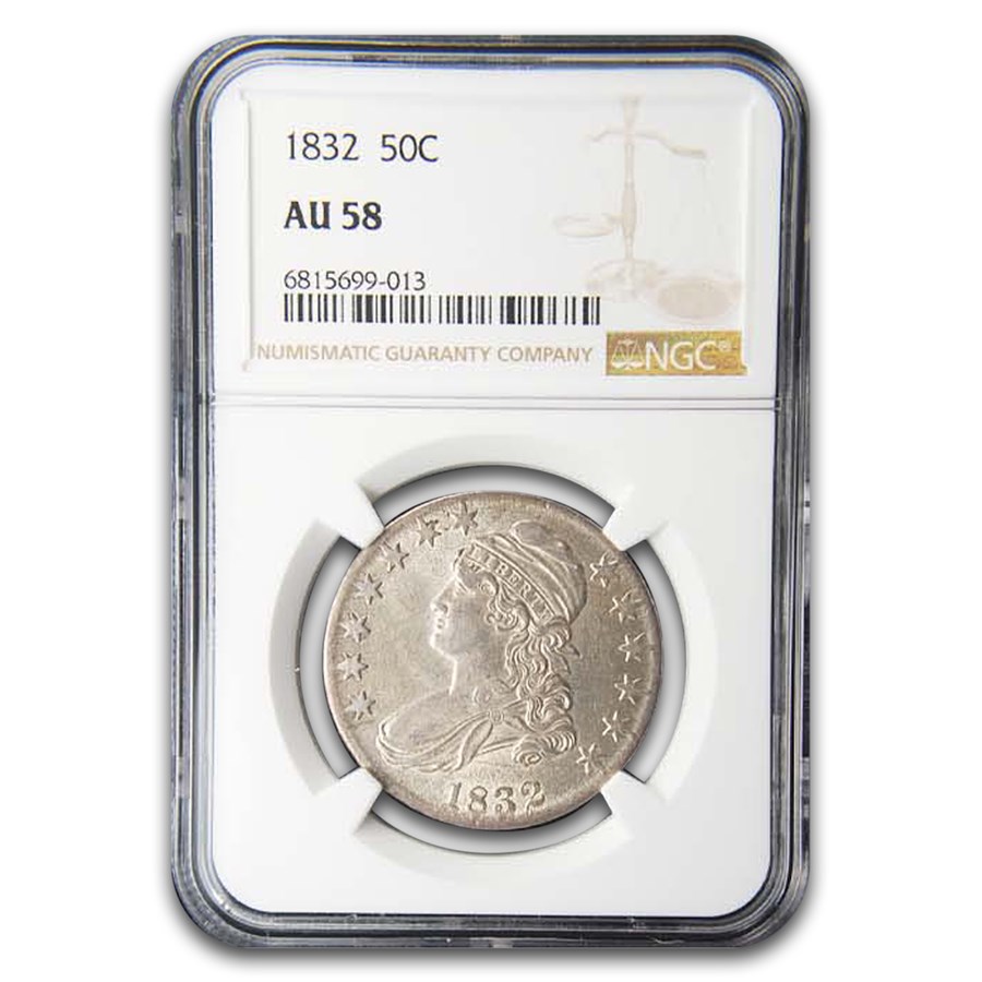 1832 Bust Half Dollar AU-58 NGC (Sm Letters)