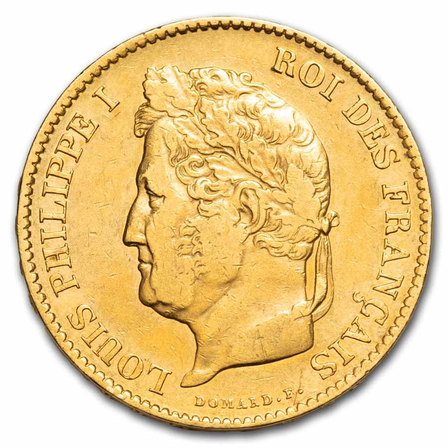 1833-A * Anchor France Gold 40 Francs Louis Philippe I XF