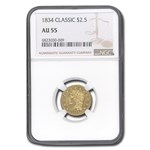 1834 $2.50 Classic Head Gold Quarter Eagle AU-55 NGC