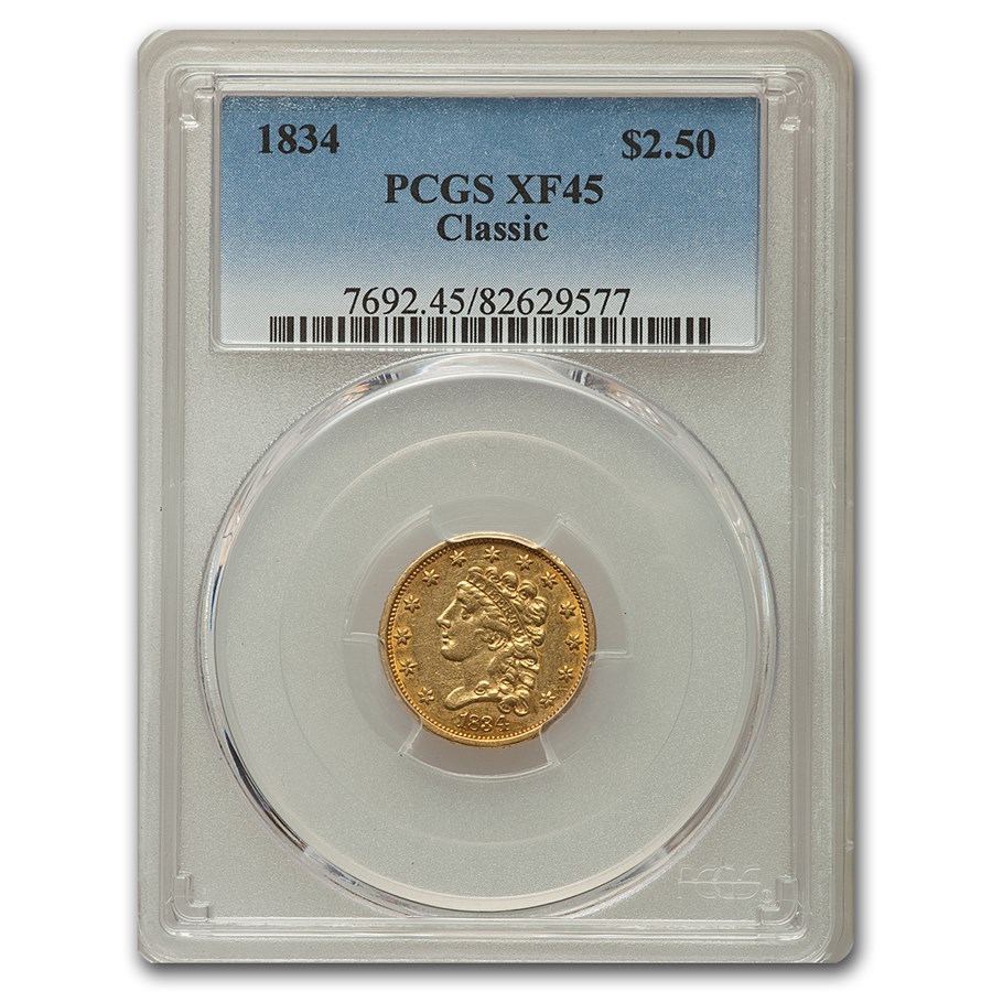 Buy 1834 $2.50 Gold Classic Head XF-45 PCGS | APMEX
