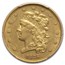 1834 $5 Gold Classic Head Half Eagle Plain 4 AU-53 PCGS