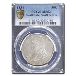 1834 Bust Half Dollar MS-62 PCGS (Sm Date, Sm Letters)