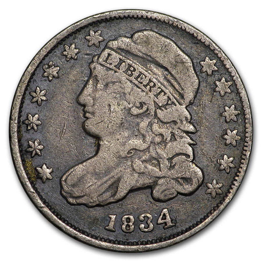 1834 Capped Bust Dime Fine