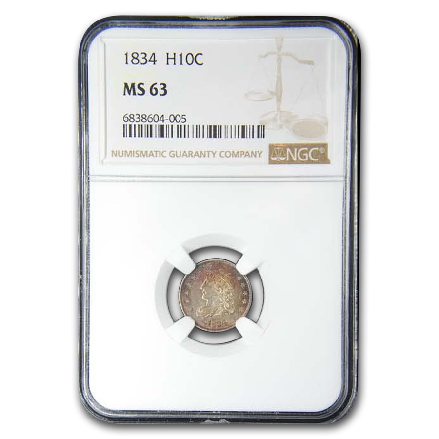 1834 Capped Bust Half Dime MS-63 NGC