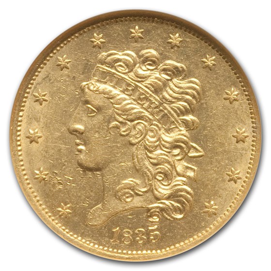 Buy 1835 $5 Gold Classic Head Half Eagle AU-58 NGC | APMEX