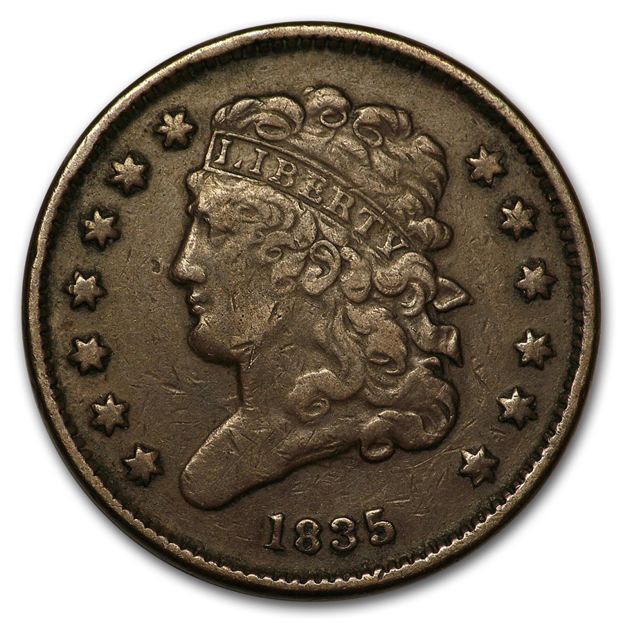 1835 Half Cent VF