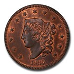 1835 Large Cent MS-65+ PCGS CAC (Red/Brown, Small 8, Stars)