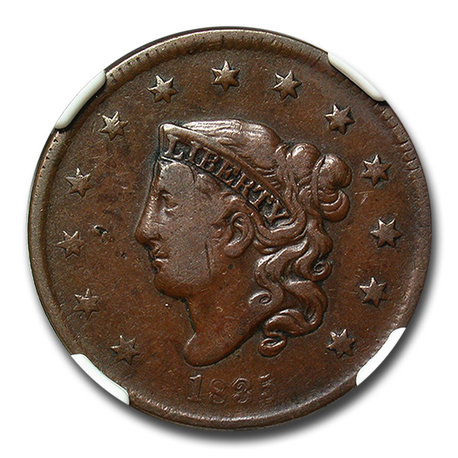 1835 Large Cent VF-20 NGC (Small 8, Small Stars)