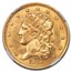 1836 $5 Gold Classic Head Half Eagle MS-63 NGC