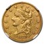 1837 $2.50 Gold Classic Head Quarter Eagle AU-50 NGC