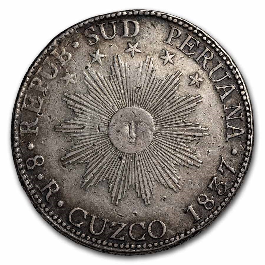 1837-Cuzco BA South Peru Silver 8 Reales XF