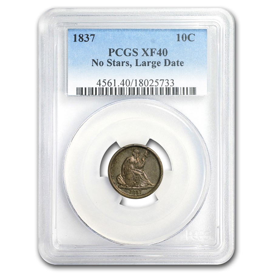 Buy 1837 Liberty Seated Dime Large Date XF-40 PCGS | APMEX