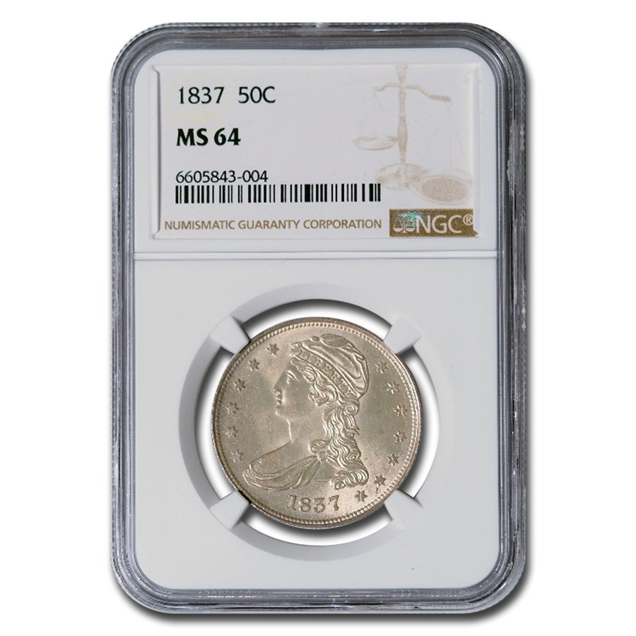 1837 Reeded Edge Half Dollar MS-64 NGC