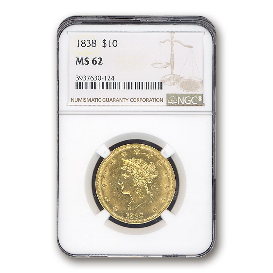 Buy 1838 $10 Liberty Gold Eagle MS-62 NGC | APMEX