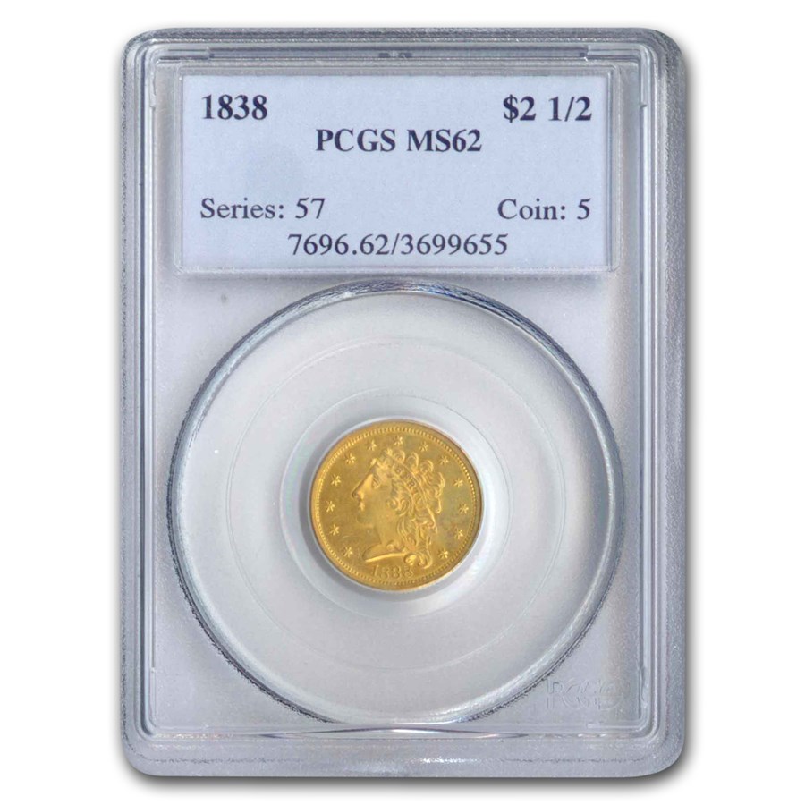 Buy 1838 $2.50 Classic Head Quarter Eagle MS-62 PCGS | APMEX