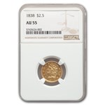 1838 $2.50 Gold Classic Head AU-55 NGC