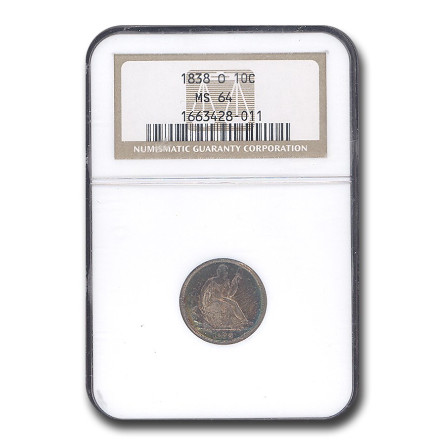 1838-O Liberty Seated Dime MS-64 NGC