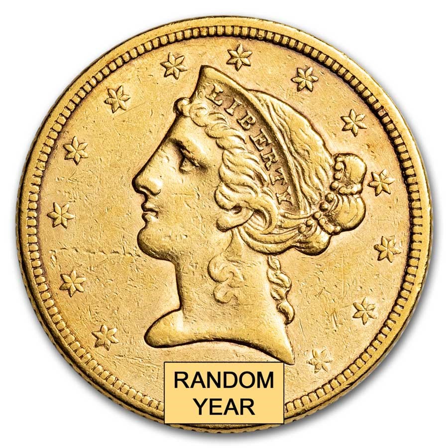 1839-1866 $5 Liberty Gold Half Eagle No Motto AU (Random Year)