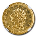 1839-C $2.50 Gold Classic Head AU-58 NGC