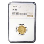 1839-C $2.50 Gold Classic Head MS-60 NGC