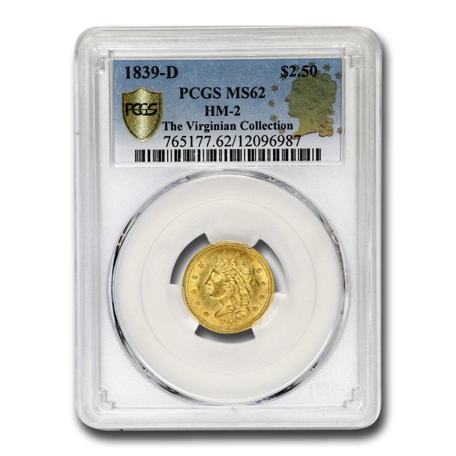 1839-D $2.50 Gold Classic Head Quarter Eagle MS-62 PCGS (HM-2)