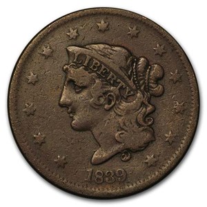 Buy 1839 Large Cent Booby Head VF | APMEX