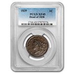 1839 Large Cent XF-45 PCGS (Brown)