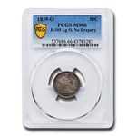 1839-O Liberty Seated Dime MS-66 PCGS (F-105 Lg O, No Drapery)