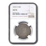 1839-O Reeded Edge Half Dollar AU-55 NGC