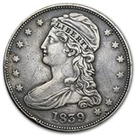 1839 Reeded Edge Half Dollar VF