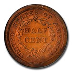 1840 Half Cent PF-64 NGC (Red/Brown, Original)