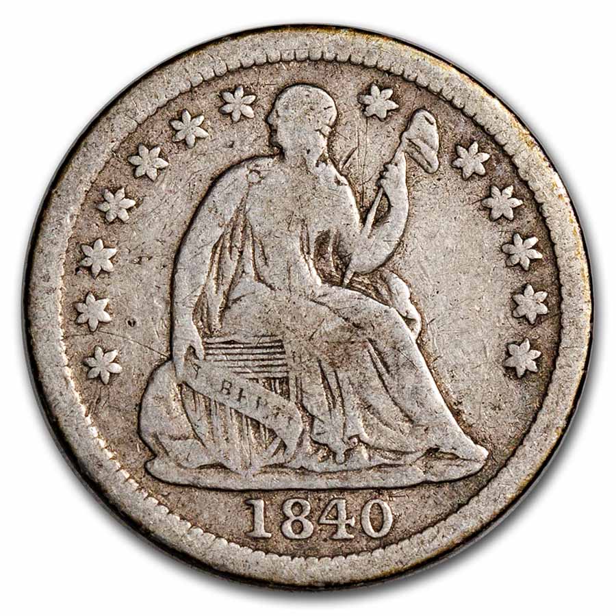 Buy 1840 Liberty Seated Half Dime W Drapery Fine APMEX   1840 Liberty Seated Half Dime W Drapery Fine 262240 Obv 